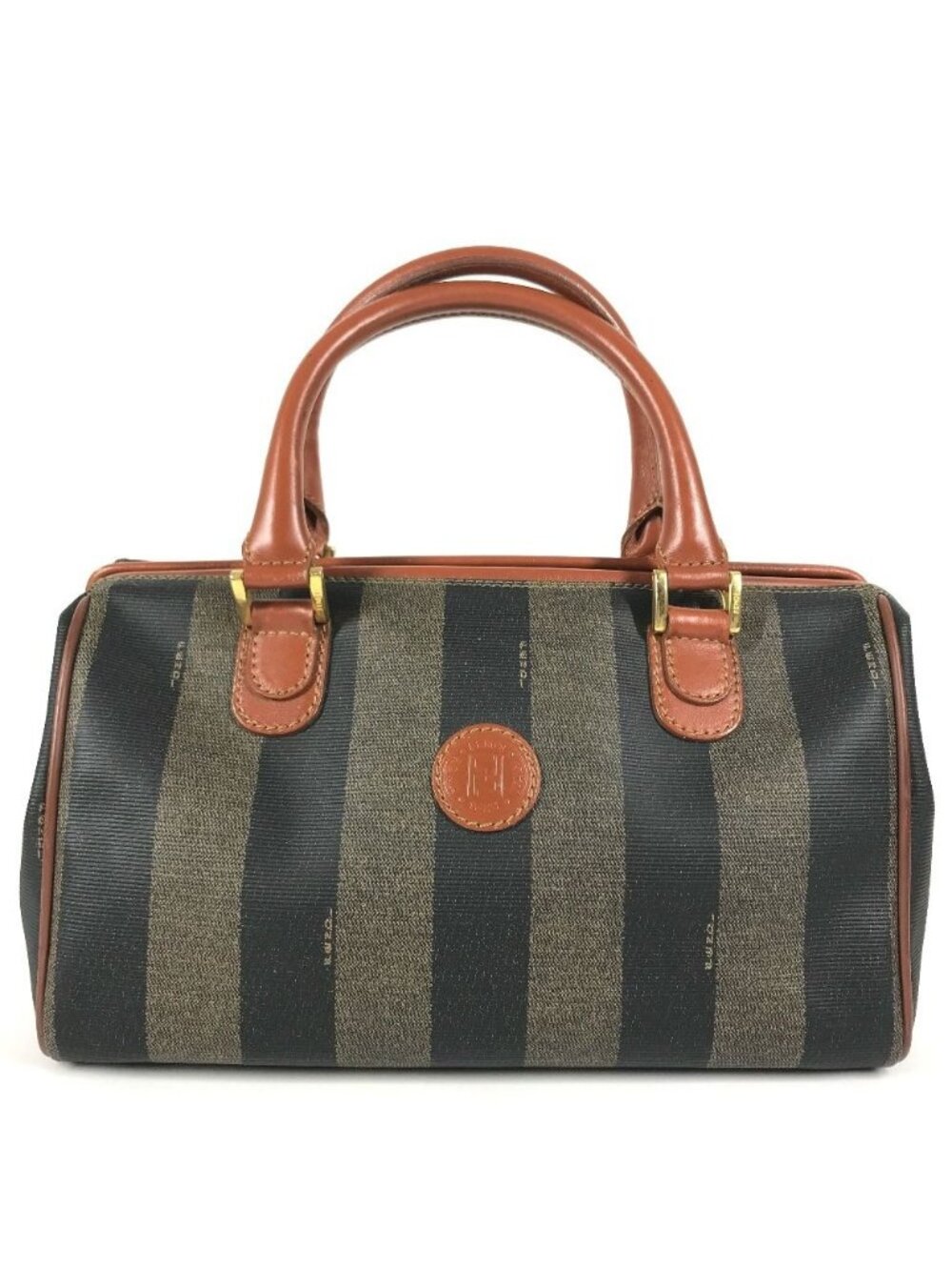 Fendi Handbag Pecan Vintage Leather Khaki